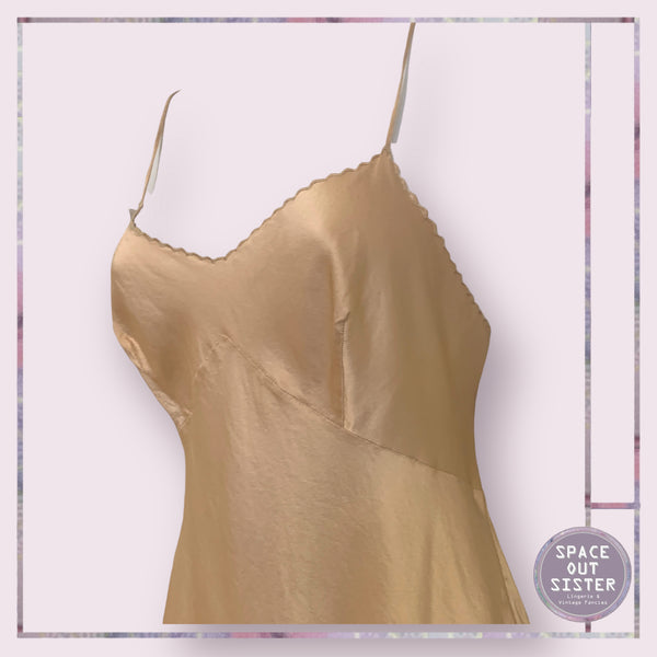 Vintage Taupe Pure Silk Slip