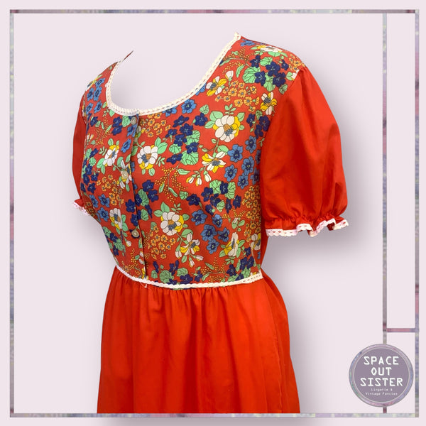 Vintage Red Floral Nightdress