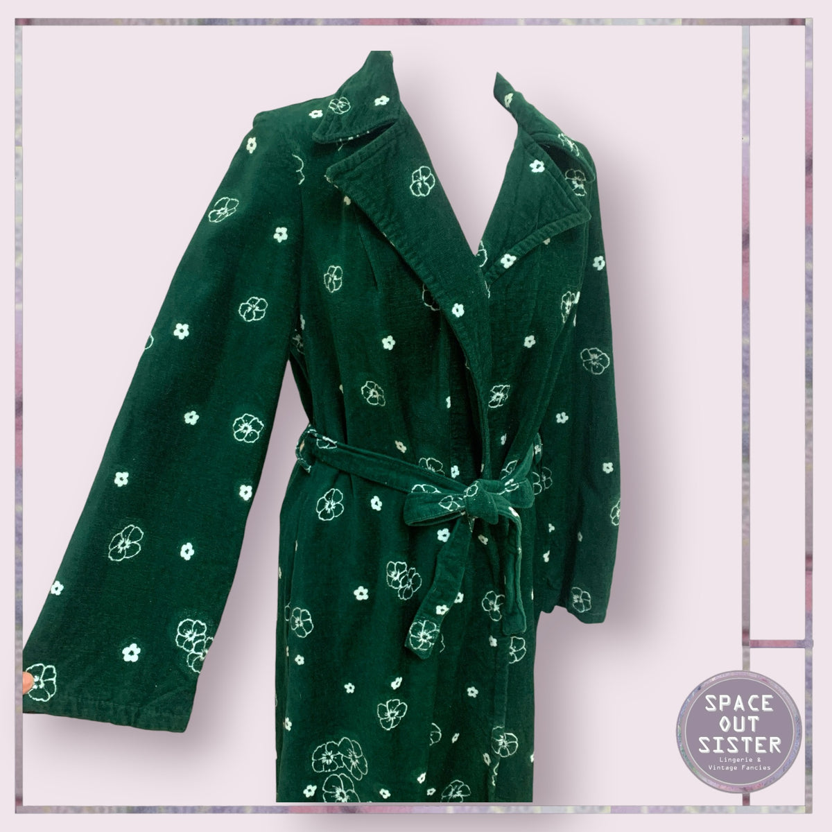 Vintage Austrian Cotton Forest Green Robe