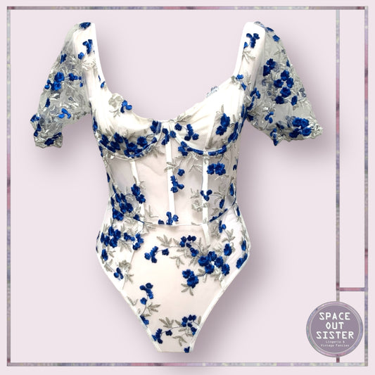 Royal Blue & White Bodysuit