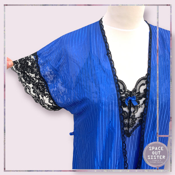 Vintage Two Piece Electric Blue Night Set