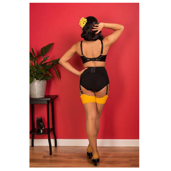 Nutmeg Mustard Glamour Seamed Stockings by What Katie Did