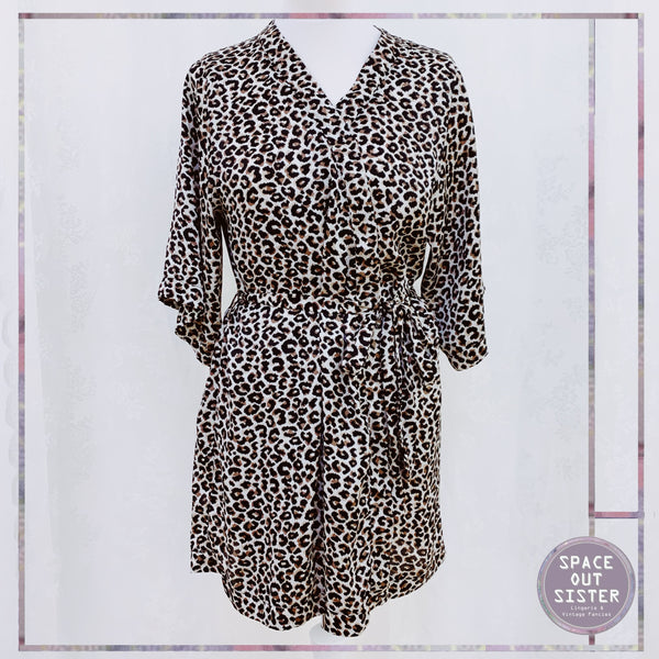 1990s Leopard Print Short Robe