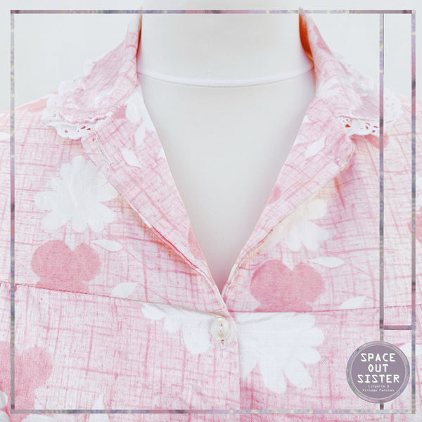 Vintage Pink & White Belted Nightdress
