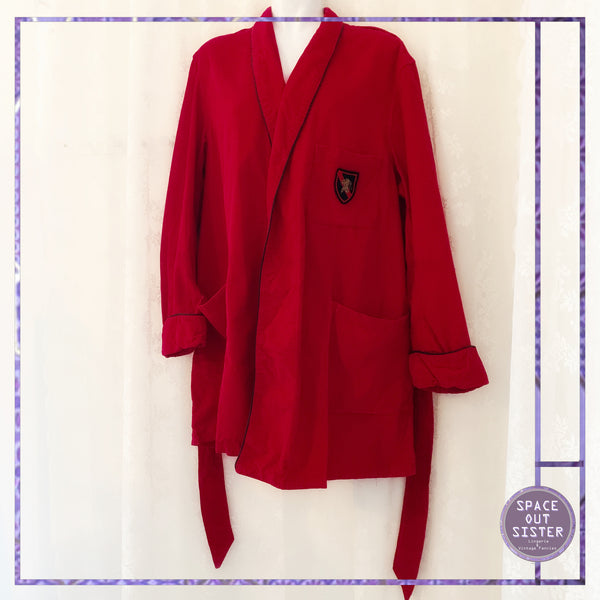 Vintage Red Corduroy Cotton Sears Robe
