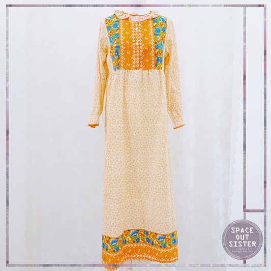 Circa 1970s Vintage Tangerine Nightdress